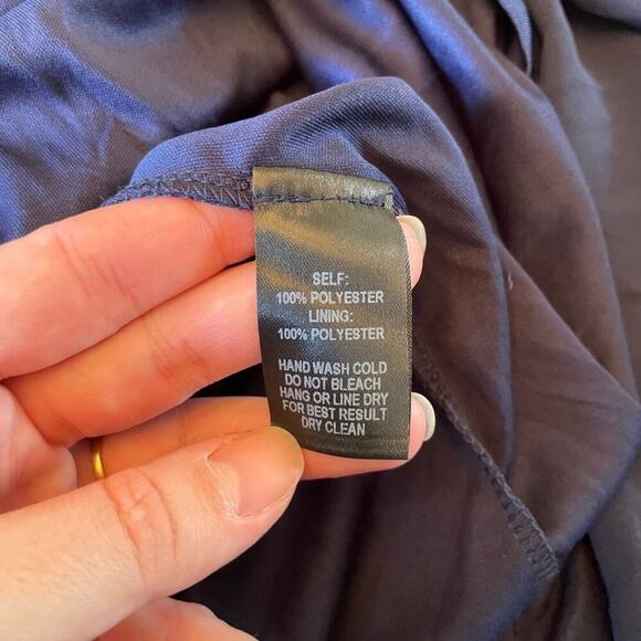 Lulus Spaghetti Strap Chiffon A-Line Maxi Formal Dress Navy Size Small 0625A - Picture 15 of 16